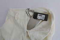 Ermanno Scervino White Cotton Regular Fit Casual Women's Pants