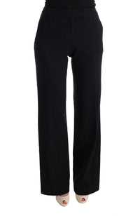 Ermanno Scervino Black Viscose Flare Bootcut Women's Pants