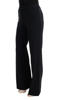 Ermanno Scervino Black Viscose Flare Bootcut Women's Pants