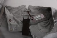 Ermanno Scervino Gray Silk Cropped Casual Women's Pants