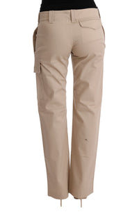 Ermanno Scervino Beige Cotton Wool Regular Fit Women's Pants