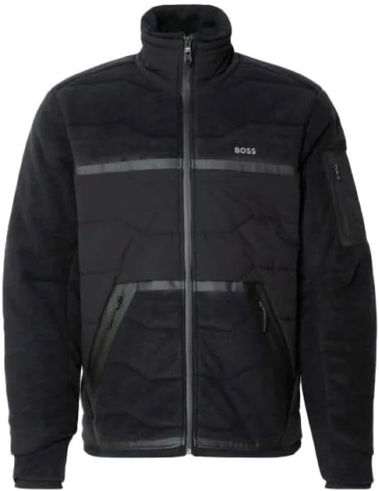 Hugo Boss Men's Snoozy Fleece Puffer Coat, Black Black