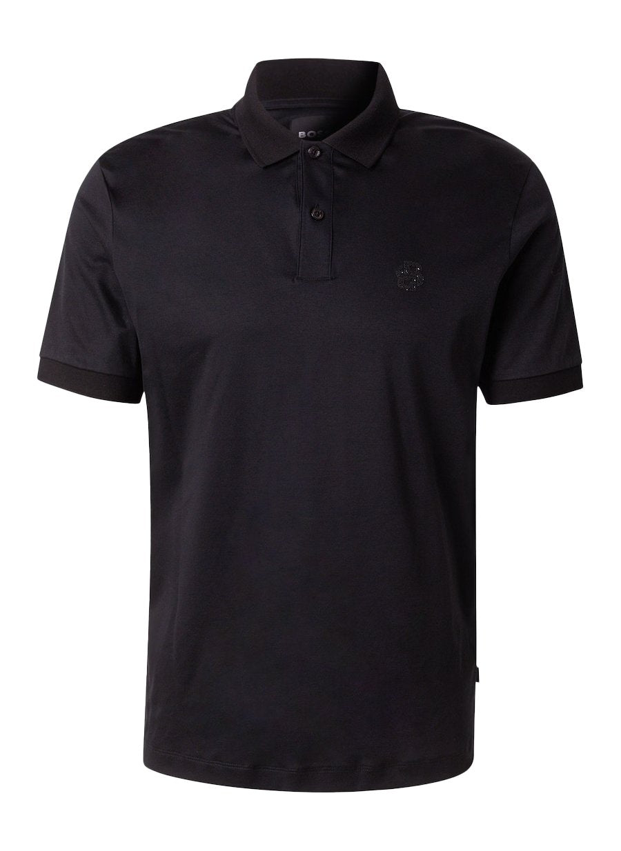 Hugo Boss Men's Parlay 1895 Short Sleeve Polo, Black Black
