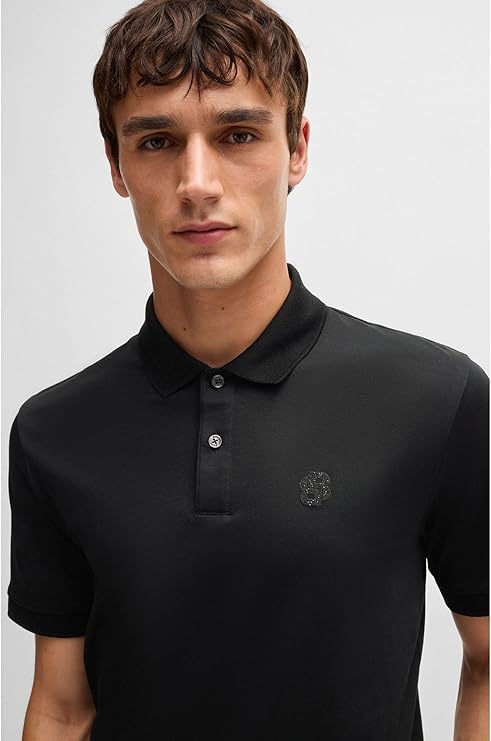 Hugo Boss Men's Parlay 1895 Short Sleeve Polo, Black