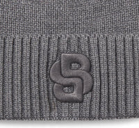 Hugo Boss Men's Edo Double B Logo Beanie, Medium Grey