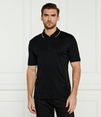 Hugo Boss Men's Paras 300 Short Sleeve Zipper Polo, Black