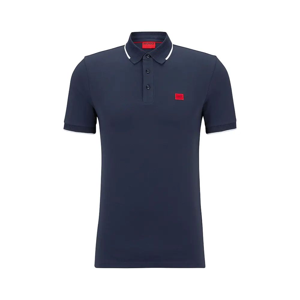 Hugo Boss Hugo Men's Deresino 232 Square Logo Polo Shirt, Dark Blue Dark Blue