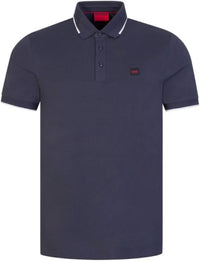 Hugo Boss Hugo Men's Deresino 232 Square Logo Polo Shirt, Dark Blue