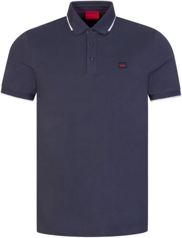 Hugo Boss Hugo Men's Deresino 232 Square Logo Polo Shirt, Dark Blue