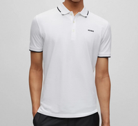 Hugo Men's Dinoso222 Rubber Logo Polo Shirt, White