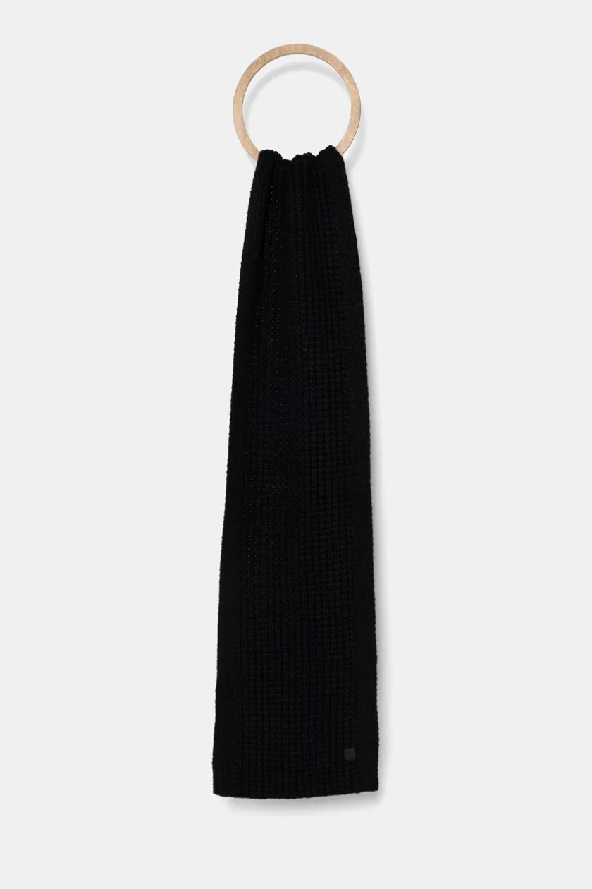 Hugo Boss Men's Magico Ribbed Scarf, Black