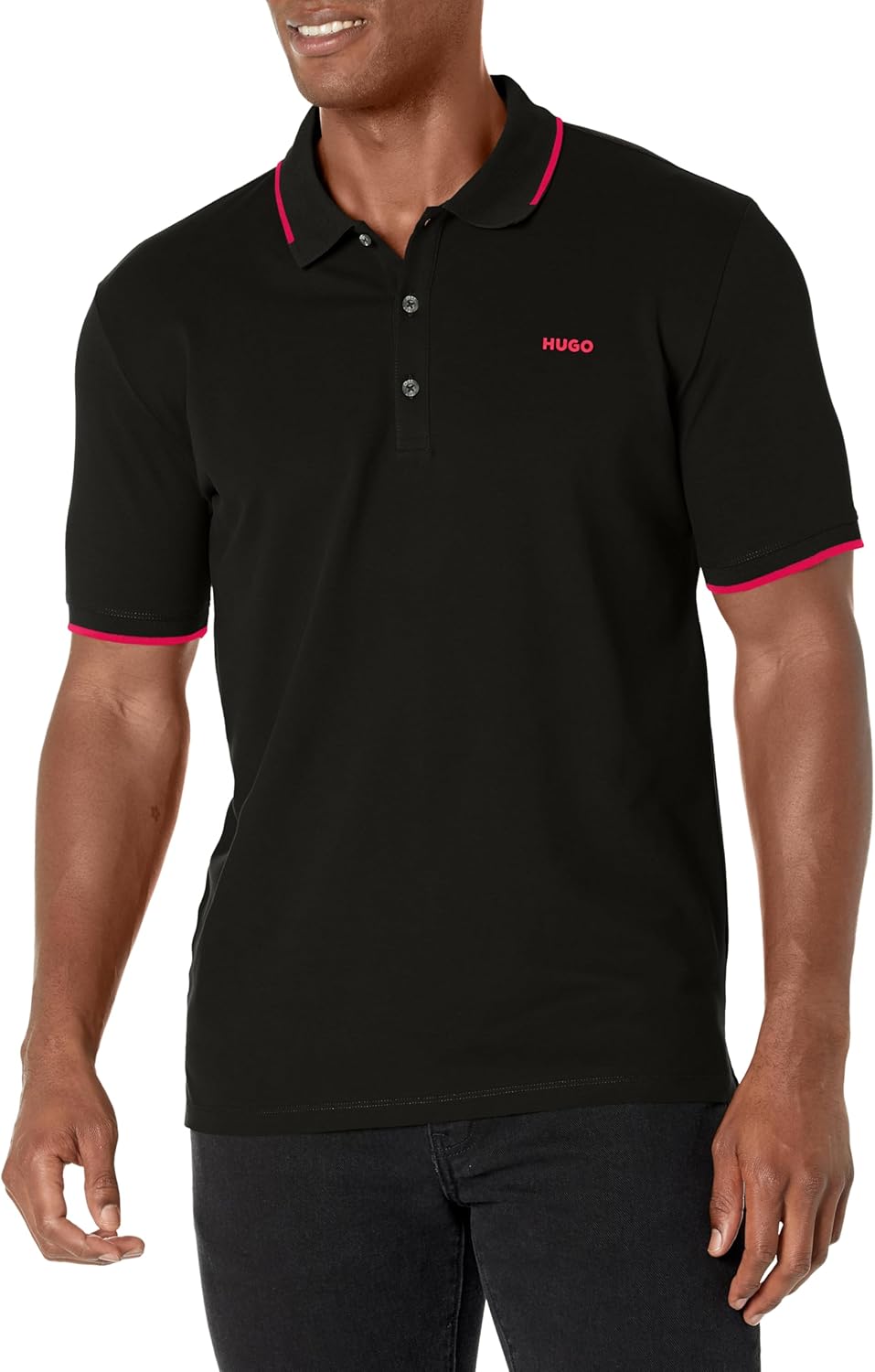 Hugo Men's Dinoso222 Slim Fit Polo, Black Black