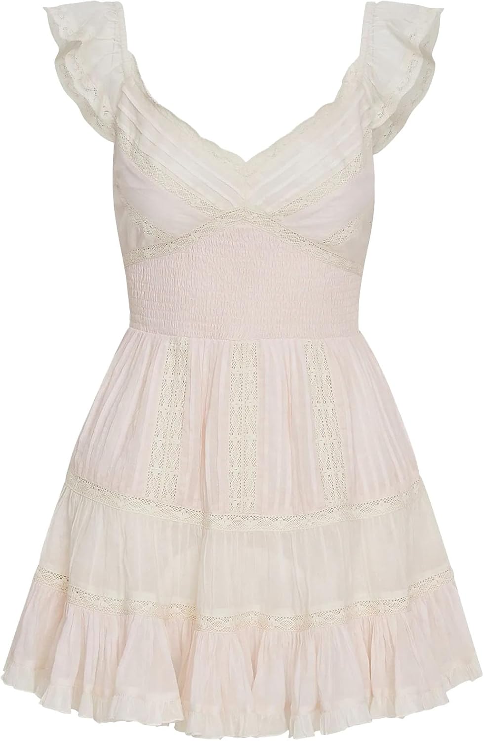 LoveShackFancy Women's Presline Dress, Tea Rose Pink M Tea Rose Pink