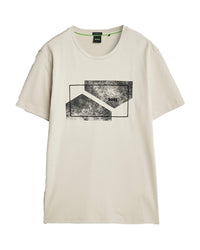Hugo Boss Men's Tee 9 Graphic Print Tee, Light Beige Light Beige