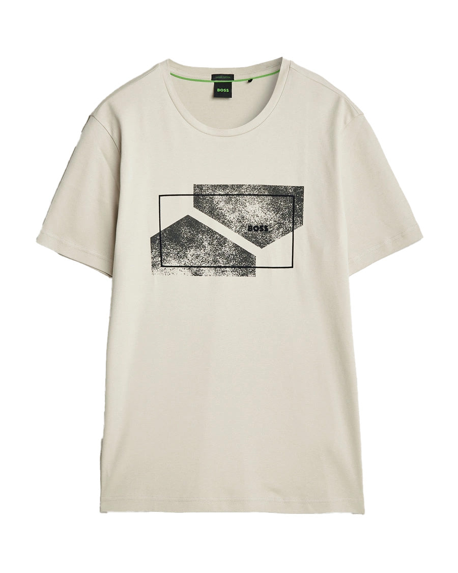 Hugo Boss Men's Tee 9 Graphic Print Tee, Light Beige Light Beige