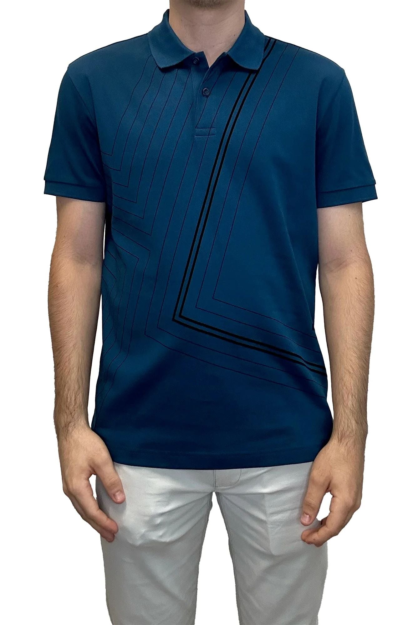 Hugo Boss Men's Paddy 2 Short Sleeve Polo, Open Blue