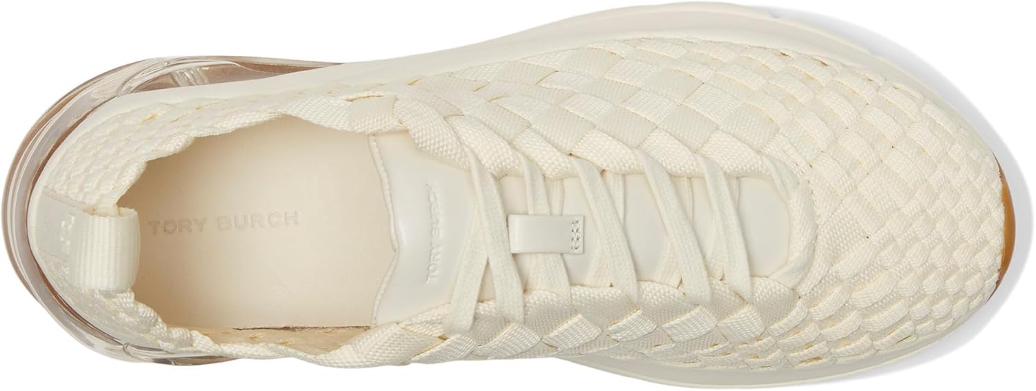 Tory Burch Women's Good Luck Woven Trainers, New Ivory