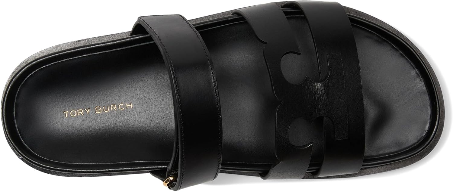 Tory Burch Women's INES Leather Sport Slides, Perfect Black