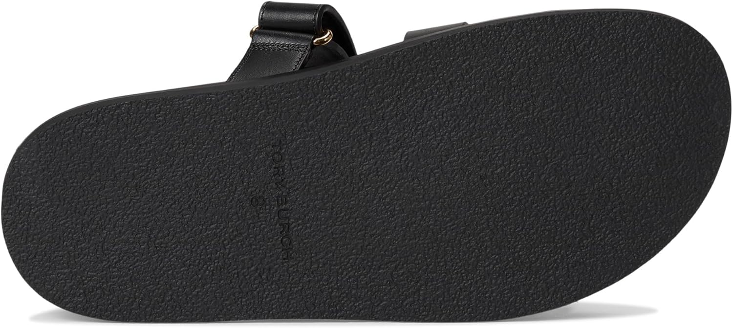 Tory Burch Women's INES Leather Sport Slides, Perfect Black