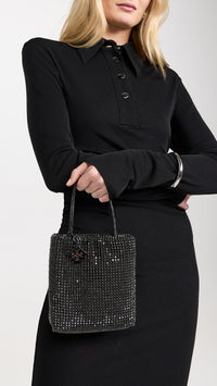 Tory Burch Women's Night Owl Crystal Embellished Mini Tote, Black