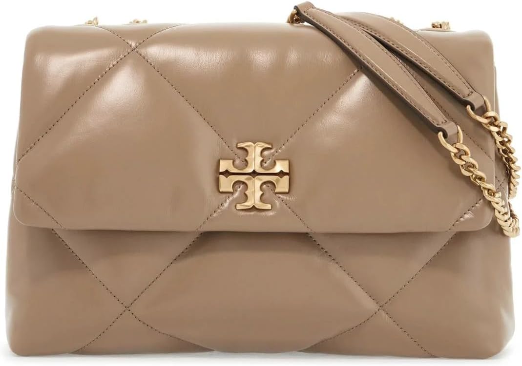 Tory Burch Women's Kira Convertible Diamond Quilt Shoulder Bag, Taupe Oak