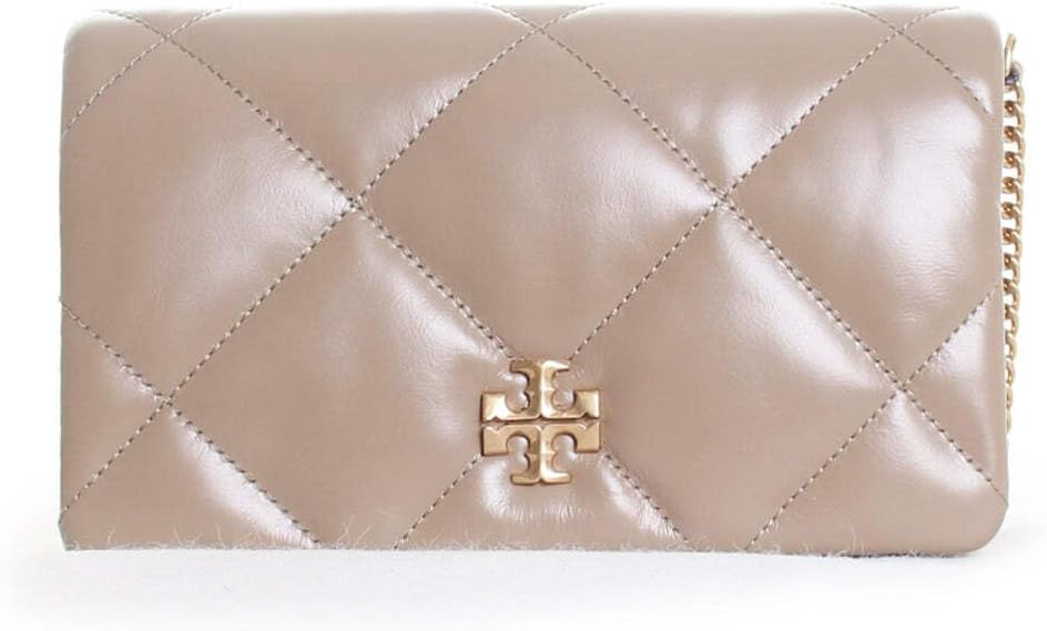 Tory Burch Women's Kira Quilted Chain Wallet, Taupe Oak