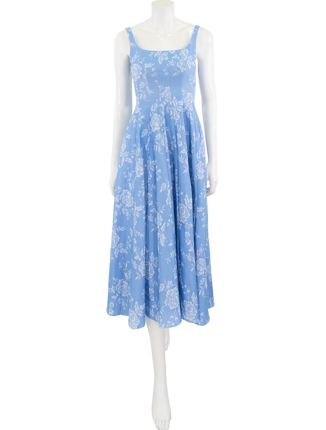 Staud Women's Wells Midi Dress, Blue Rose