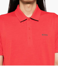 Hugo Boss Men's Paddytech Short Sleeve Polo, Red