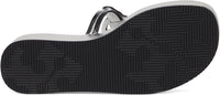 Tory Burch Women's Miller Metallic Leather 25mm Wedge Sandal, Silver