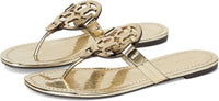 Tory Burch Women's Miller Mirrored Metallic Sandal, Gold Gold