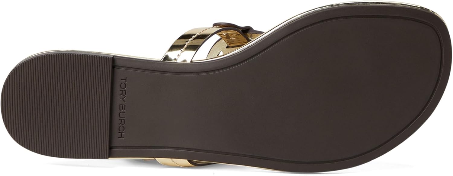 Tory Burch Women's Miller Mirrored Metallic Sandal, Gold