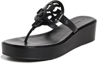 Tory Burch Women's Miller Wedge Sandals 25mm, Perfect Black Perfect Black