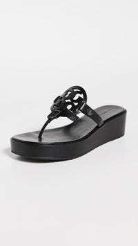 Tory Burch Women's Miller Wedge Sandals 25mm, Perfect Black