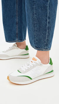 Tory Burch Women's Destiny Trainers, White/Purity/Pale Green