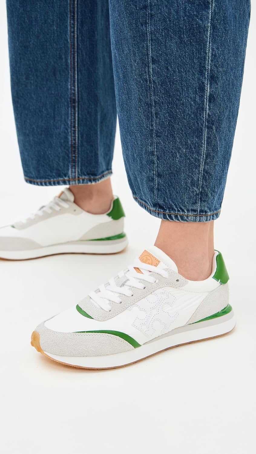 Tory Burch Women's Destiny Trainers, White/Purity/Pale Green