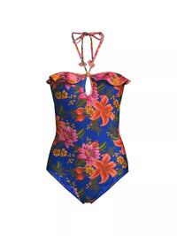 Farm Rio Women's One-Piece Swimsuit, Summer Fruit Blue