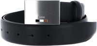 Hugo Boss Men's Storm Icon Plaque Buckle Belt, Black