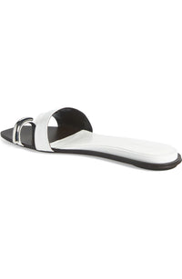 Tory Burch Women's Nappa Leather Pierced Slide, Bianco/Silver