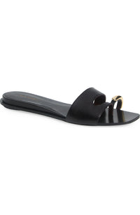 Tory Burch Women's Nappa Leather Pierced Slides, Perfect Black/Gold Perfect Black Gold