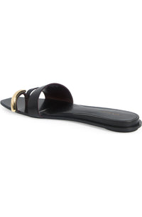 Tory Burch Women's Nappa Leather Pierced Slides, Perfect Black/Gold