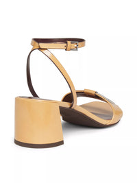 Tory Burch Women's Gigi Crinkle Patent Leather Sandal, Cantucci/Silver