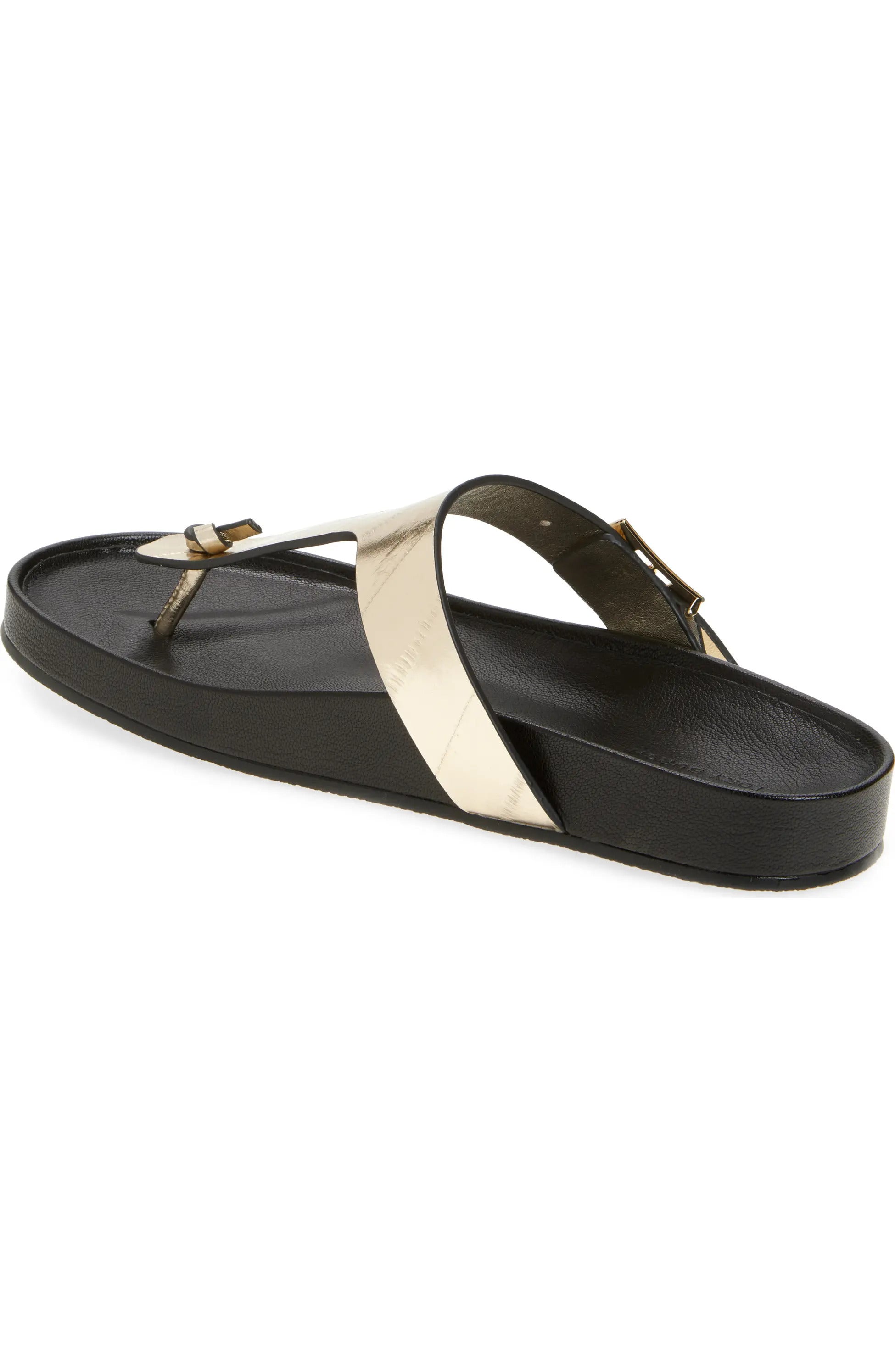Tory Burch Women's Leather Mellow Thong Sandal, Spark Gold/Perfect