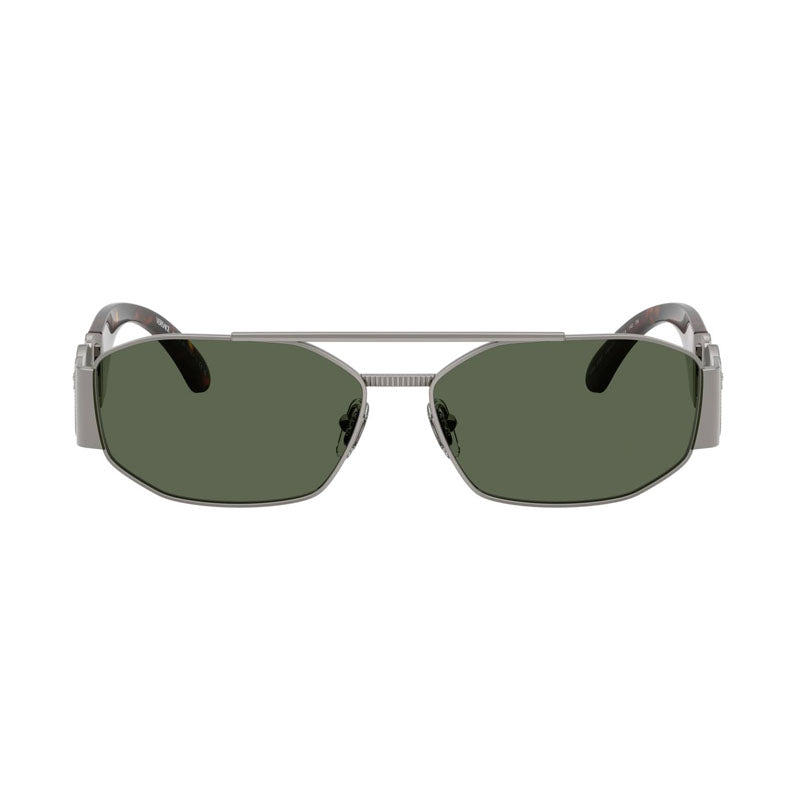 Versace Versace Sunglasses Rectangle Full Rim, Gunmetal Frame and Dark Grey Lens VE2287100171