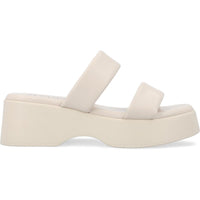 Veradie Womens Faux Leather Square Toe Platform Sandals