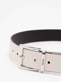 Prada Men Saffiano Leather Reversible Belt