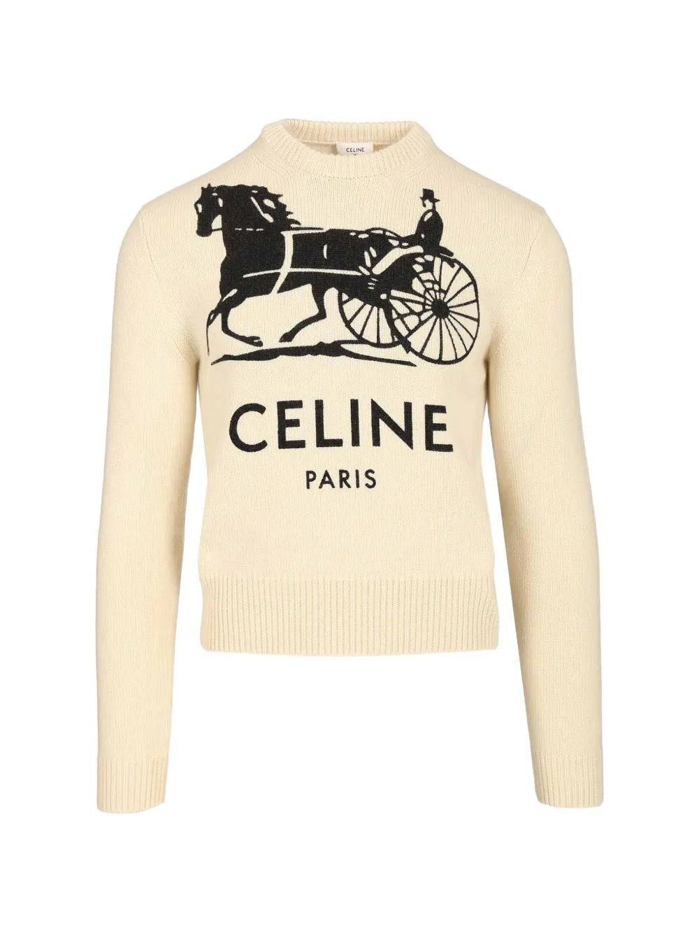 Celine Men Slim-Fit Logo-Intarsia Cashmere Sweater