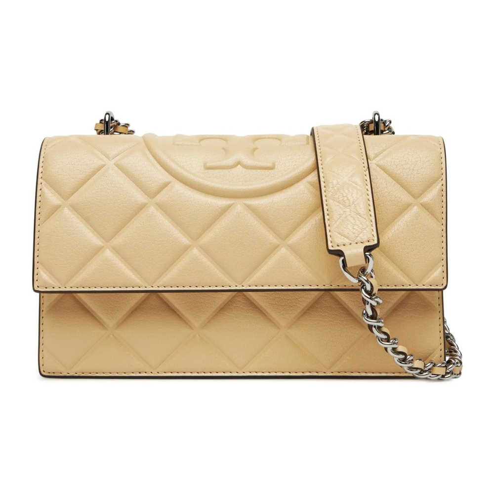 Tory Burch Women's Small Fleming Diamond Convertible Shoulder Bag, Vanilla Soft Serve