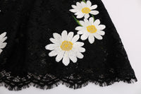 Dolce & Gabbana Black Floral Lace Chamomile Sicily Women's Dress