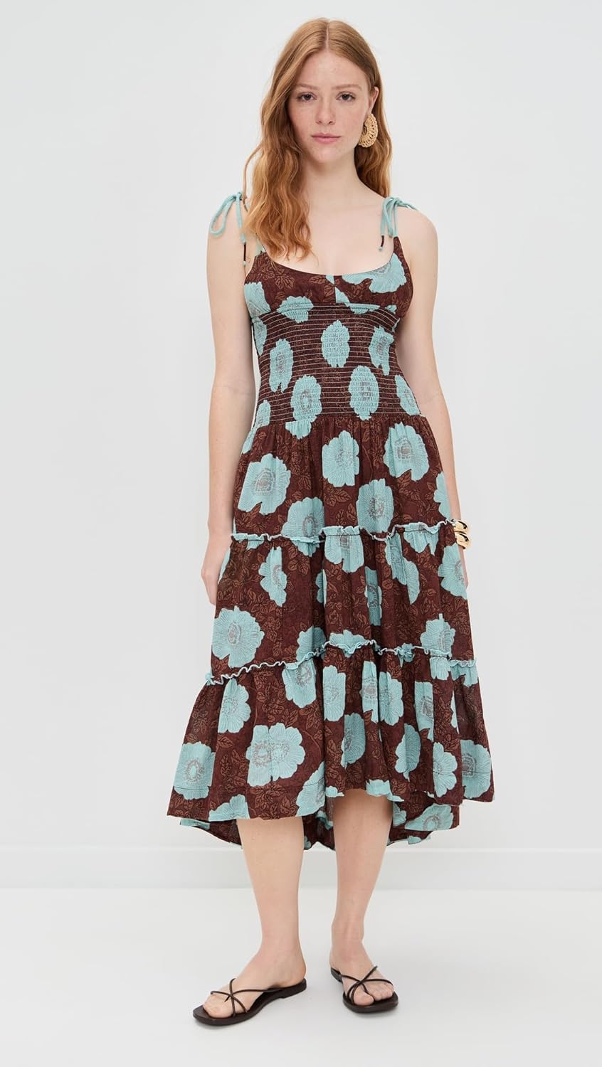 Free People Women's Adriel Sleeveless Midi Dress, Nutmeg Combo