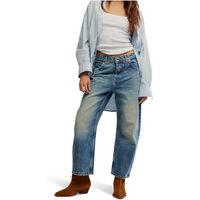 Free People Women's Deep Trance Dropped Boyfriend Jean, Bleached Out